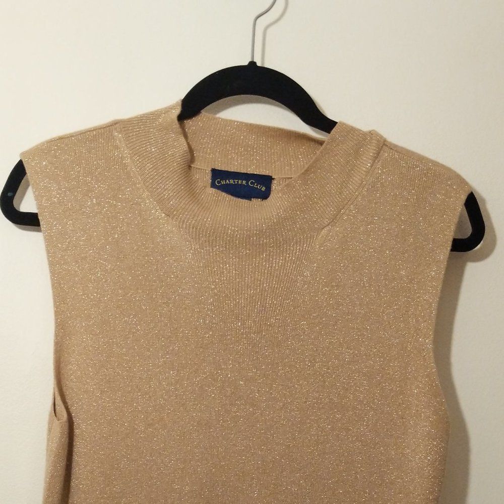 Charter Club Sparkling Sleeveless Blouse Large